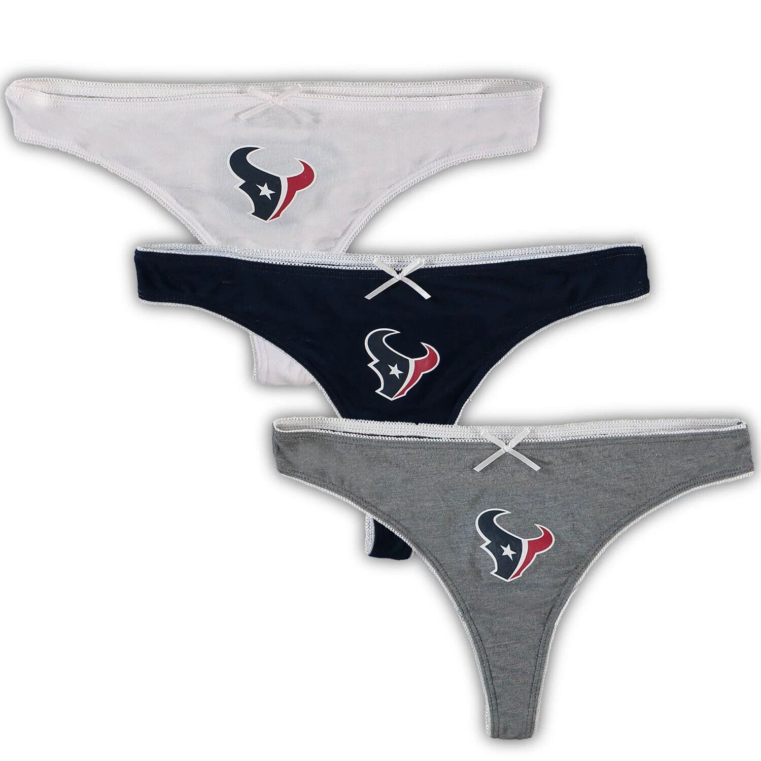 

Женский комплект из 3 стрингов Lodge: темно-синий/темно-серый/белый Houston Texans, комплект из 3 женских стрингов Lodge