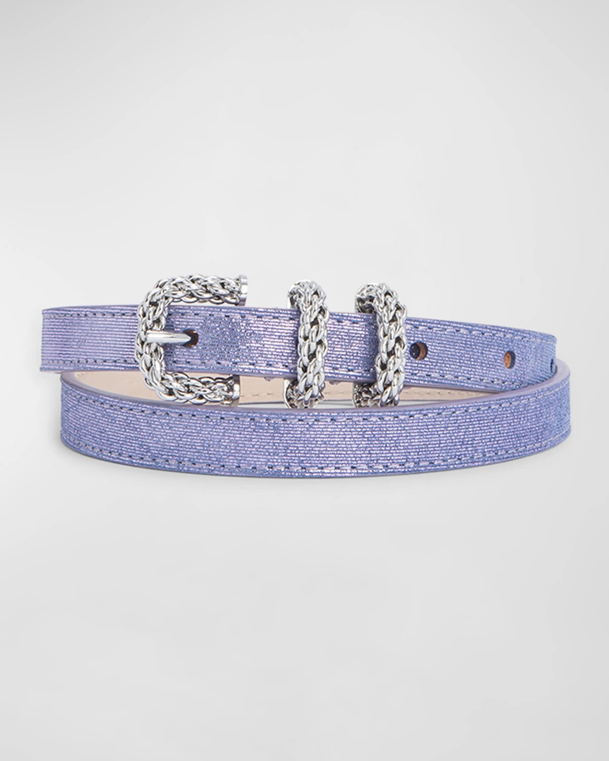 

Кожаный узкий ремень Kat Bluebell Jeans Lame BY FAR, цвет Bluebell