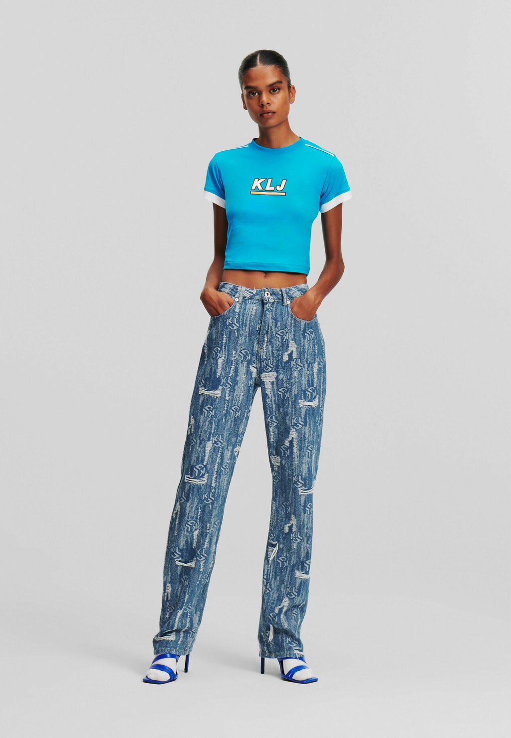 Прямые джинсы Karl Lagerfeld Jeans, синий