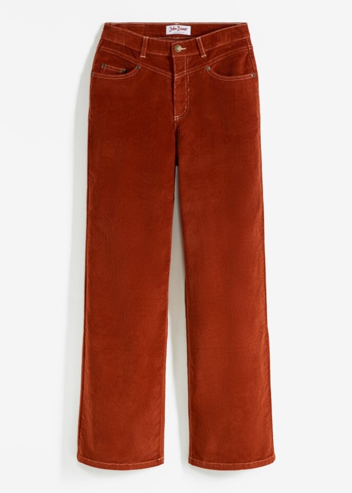 

Широкие вельветовые брюки стрейч John Baner Jeanswear, коричневый