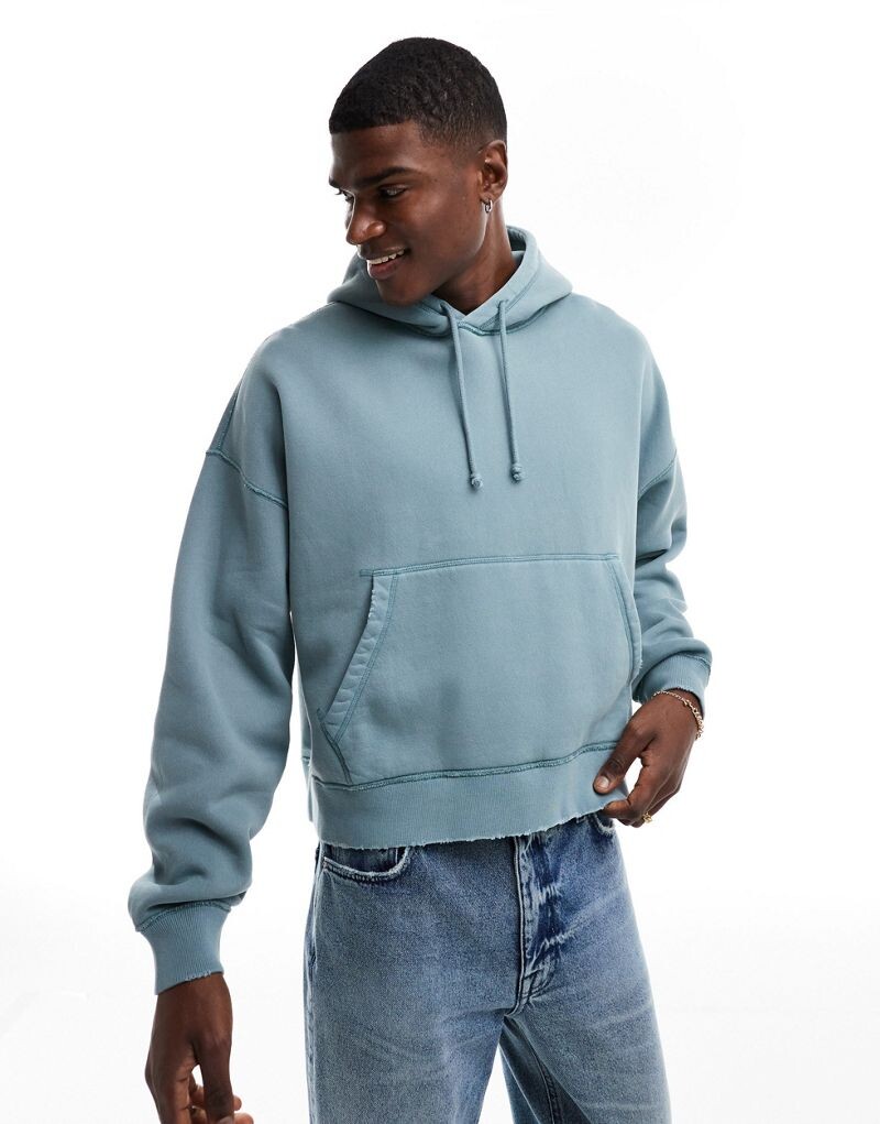 

Abercrombie & Fitch — винтажная укороченная толстовка серо-синего цвета