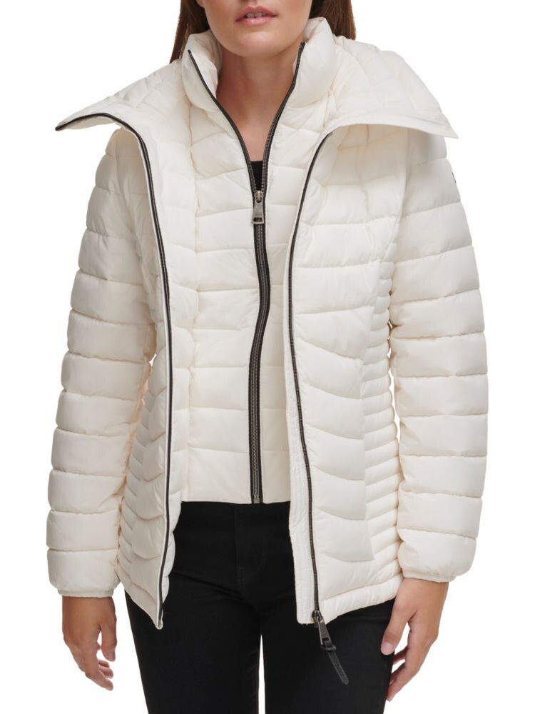 

Пуховик с капюшоном и нагрудником Dkny, цвет Pearl