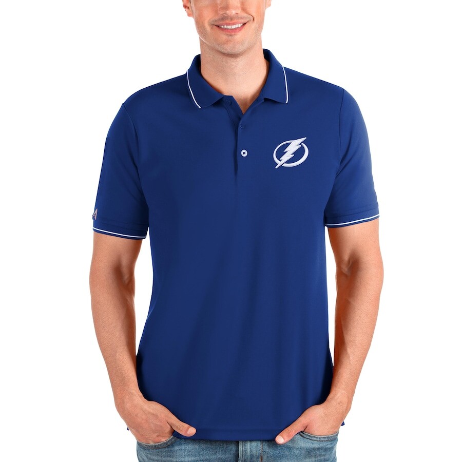 

Поло с коротким рукавом Antigua Tampa Bay Lightning, синий