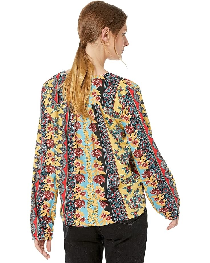 

Блуза Roper Baroque Floral Print Poly Crepe Wrap Front Blouse, синий