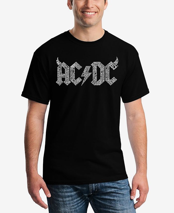 Мужская футболка с надписью ACDC Song Titles Word Art LA Pop Art, черный