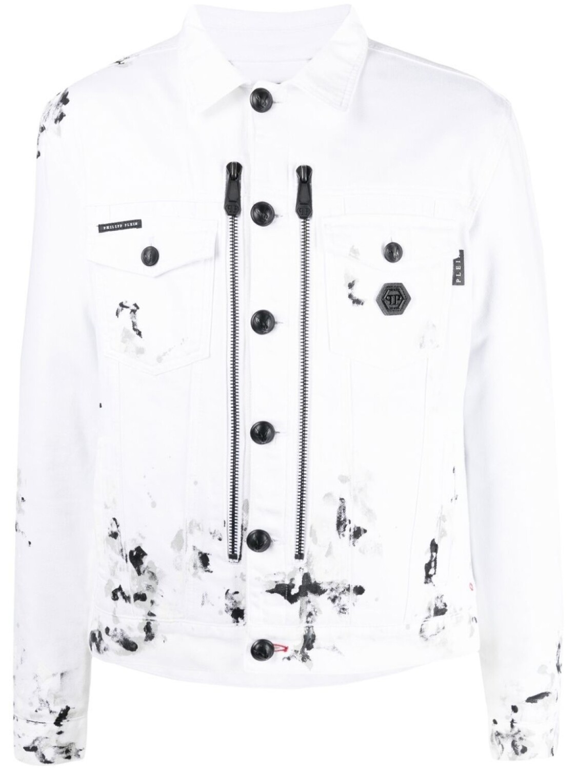 

Philipp Plein джинсовая куртка с логотипом, белый