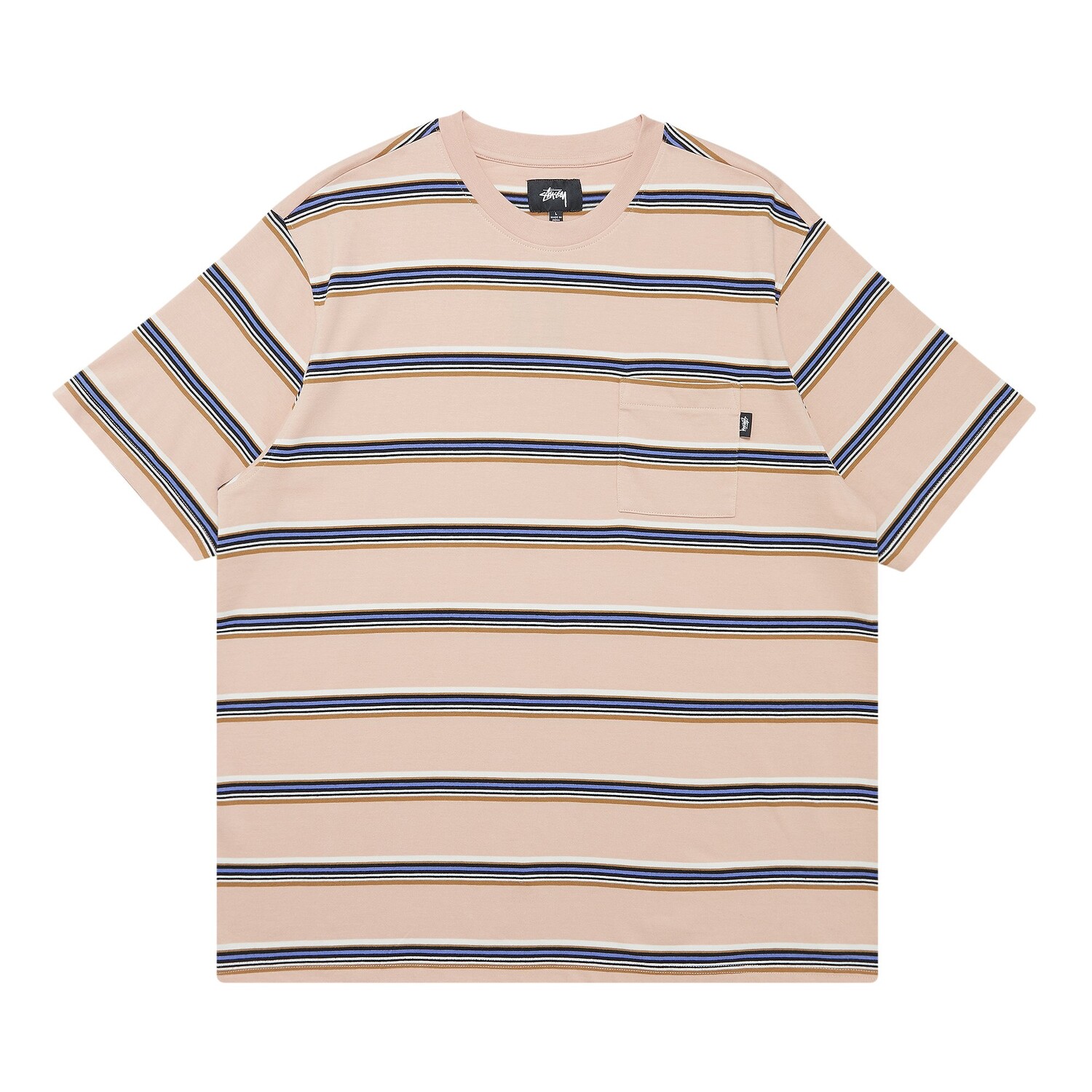

Футболка с круглым вырезом в полоску Stussy Malcom, цвет Персик