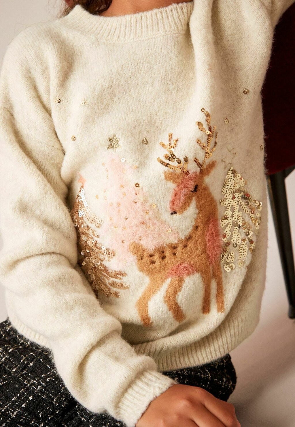 Свитер Deer Sequin Next, цвет cream свитер sequin jumper next золото