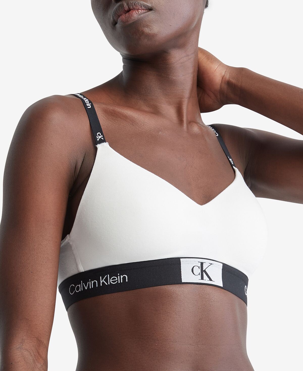 

Женский бюстгальтер без косточек 1996 года на легкой подкладке QF7218 Calvin Klein, белый
