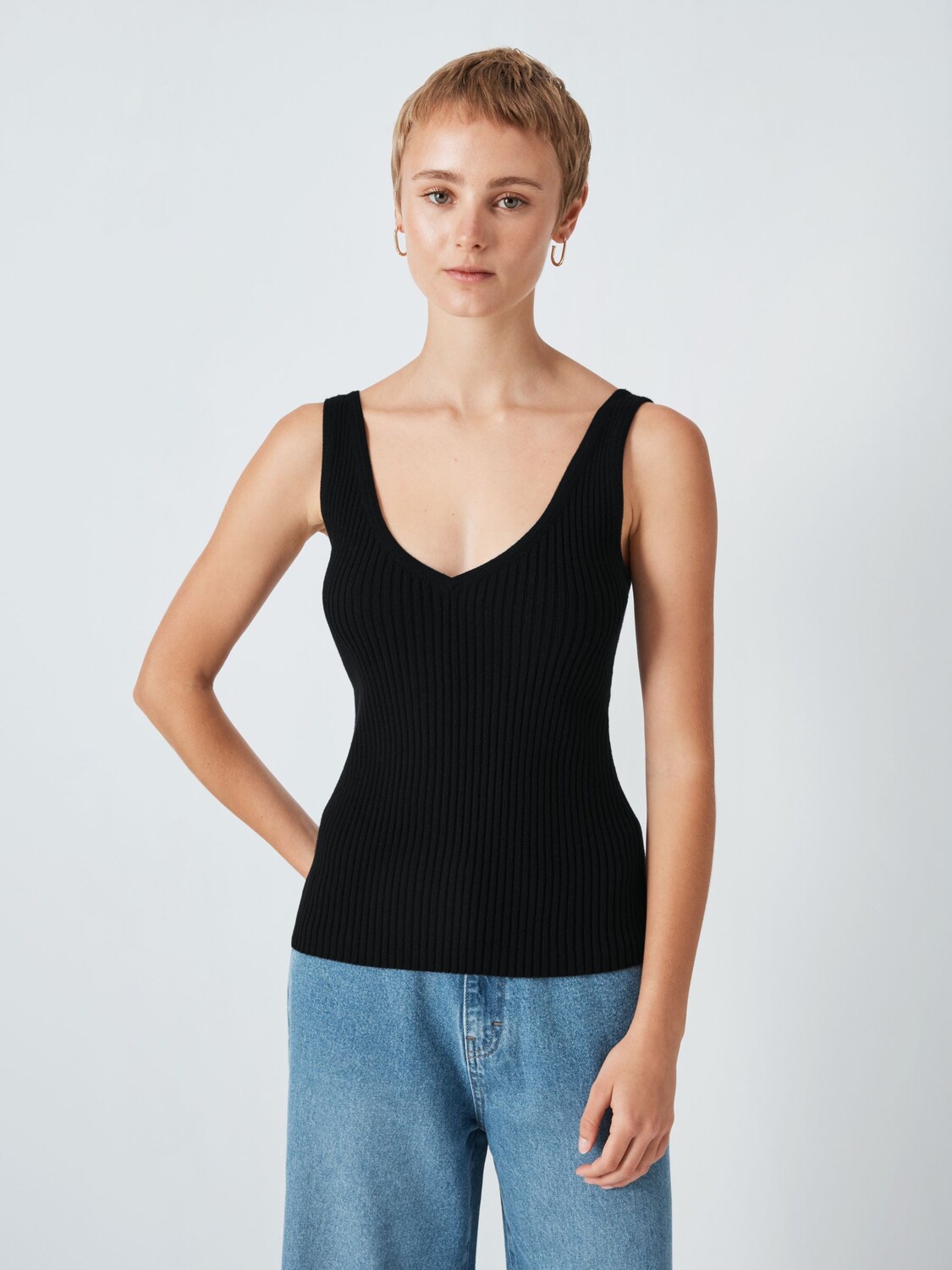

John Lewis Anyday однотонный жилет в рубчик, черный