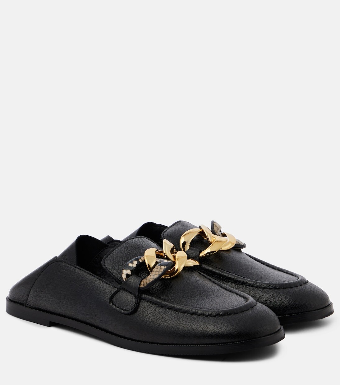 

Кожаные лоферы Chain Line See By Chloé, черный