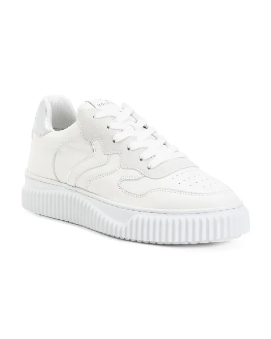 

Кроссовки Laura Nappa из кожи и замши Voile Blanche, белый/серебристый