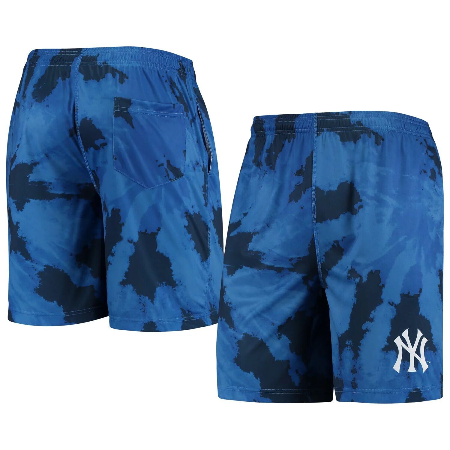 

Мужские темно-синие тренировочные шорты FOCO New York Yankees с принтом тай-дай