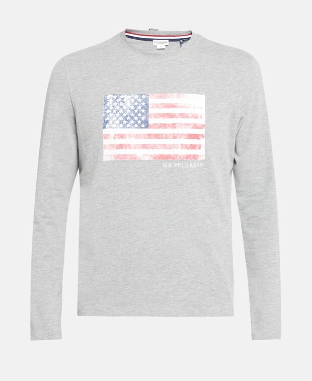 

Топ с длинными рукавами U.S. Polo Assn., светло-серый