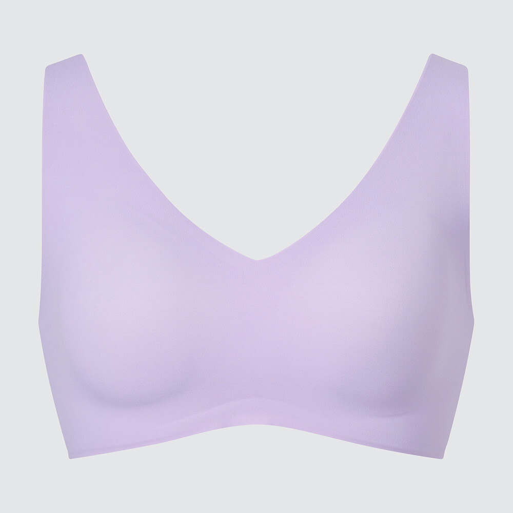 

Бюстгальтер Uniqlo Light Oxygen AIRism Wireless поддерживающая фиксированная чашка, фиолетовая