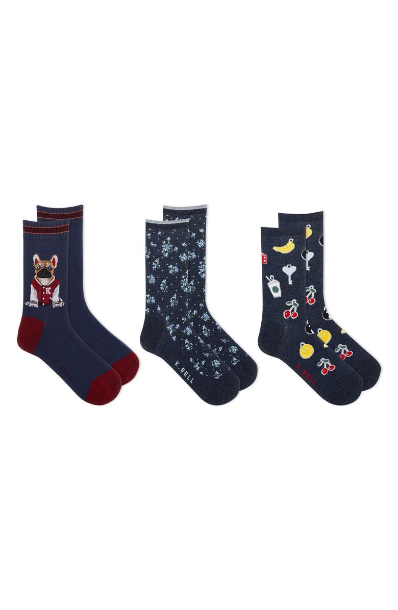 

Набор из 3 носков французского бульдога в ассортименте K BELL SOCKS