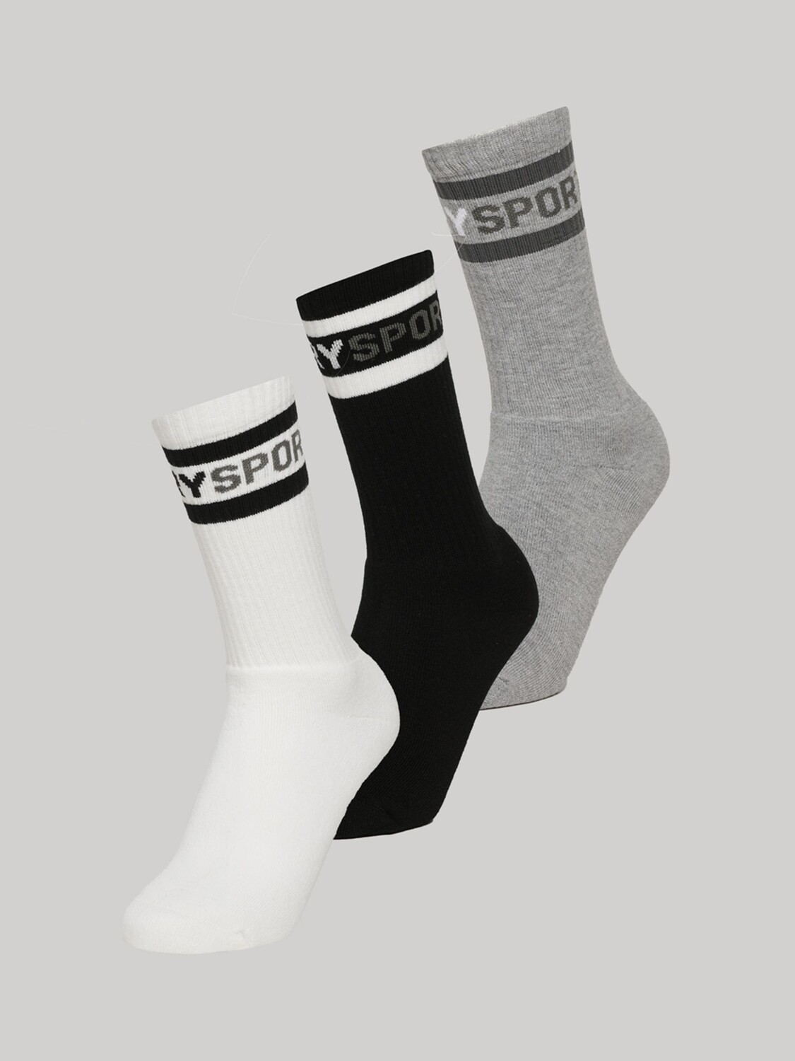 

Носки Coolmax Sport Crew Superdry, белый/серый/черный