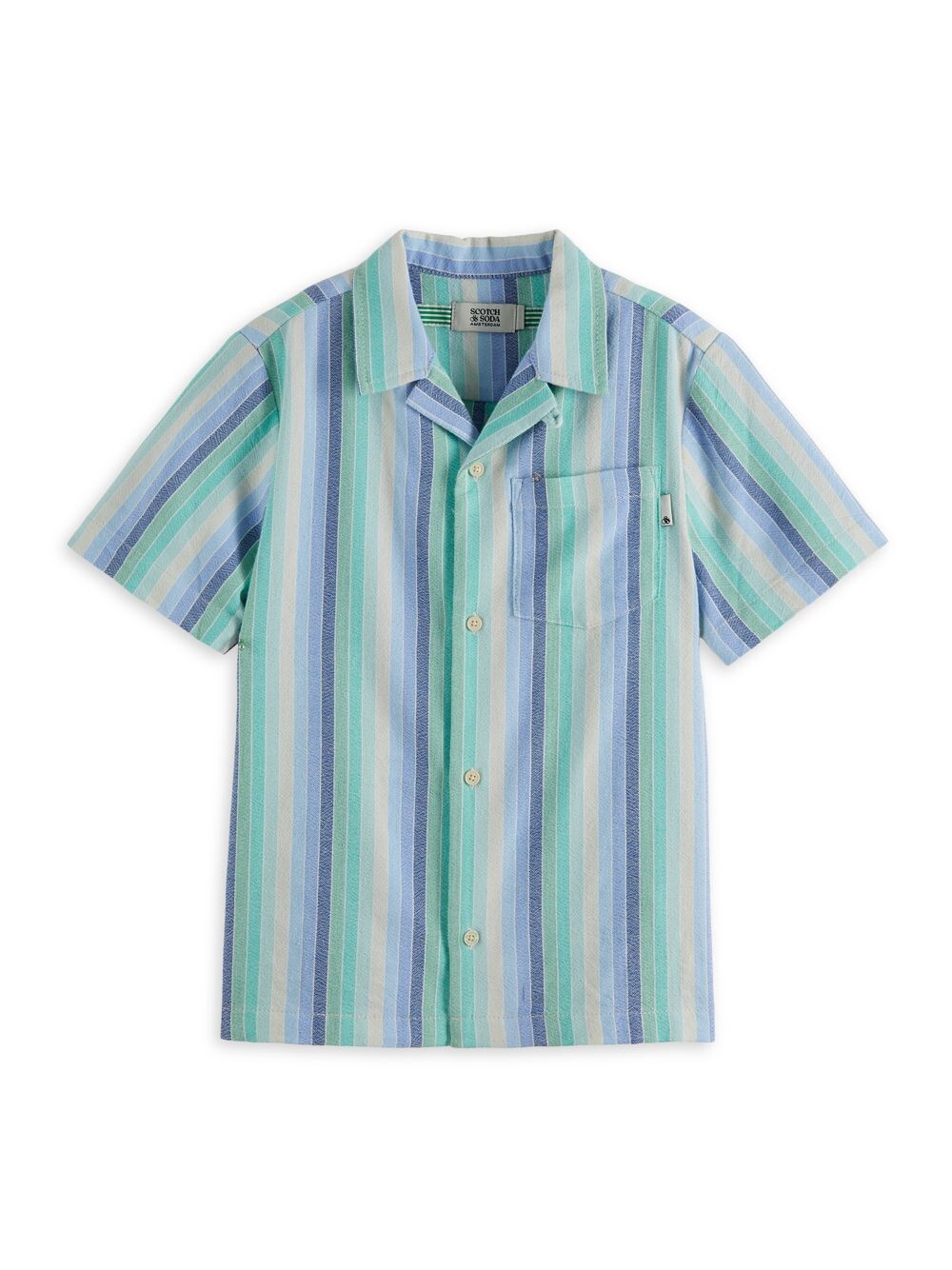 

Рубашка в полоску с короткими рукавами для маленьких мальчиков Scotch & Soda