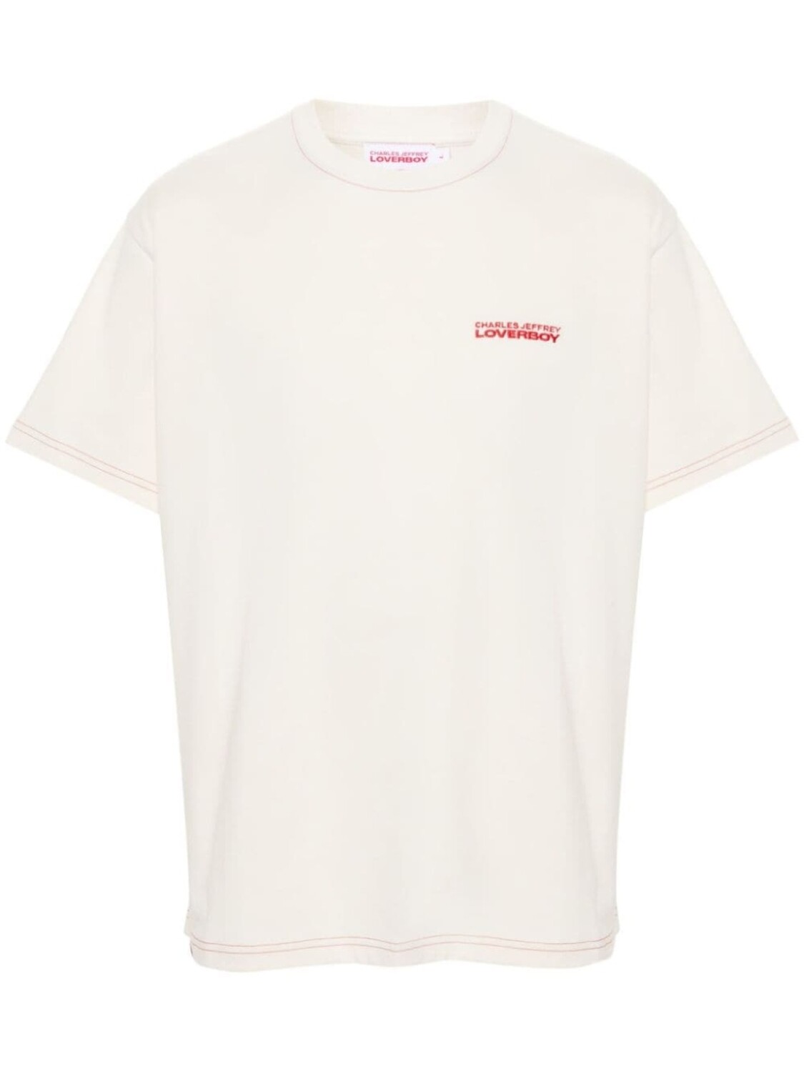 

Charles Jeffrey Loverboy футболка с вышитым логотипом, нейтральный цвет