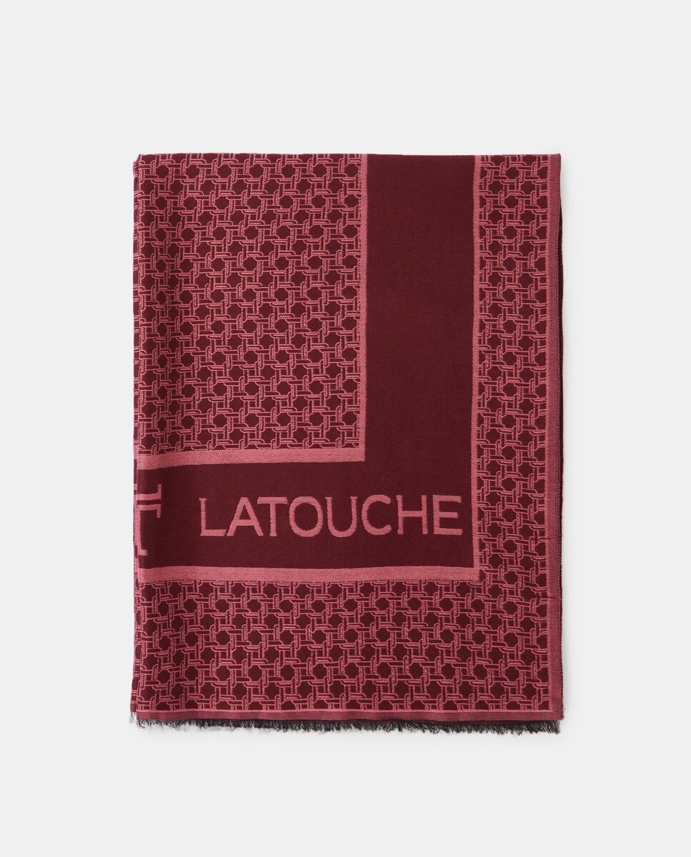 

Розовый хлопковый шарф с логотипом Latouche, розовый