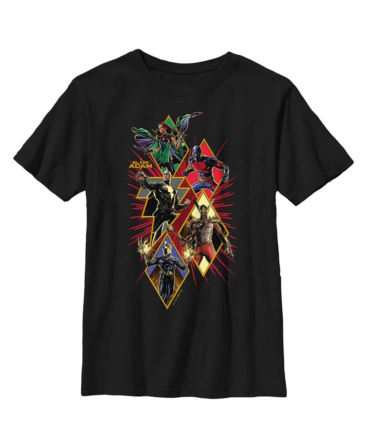 

Черная детская футболка Adam Justice Shapes and Bolts для мальчика DC Comics