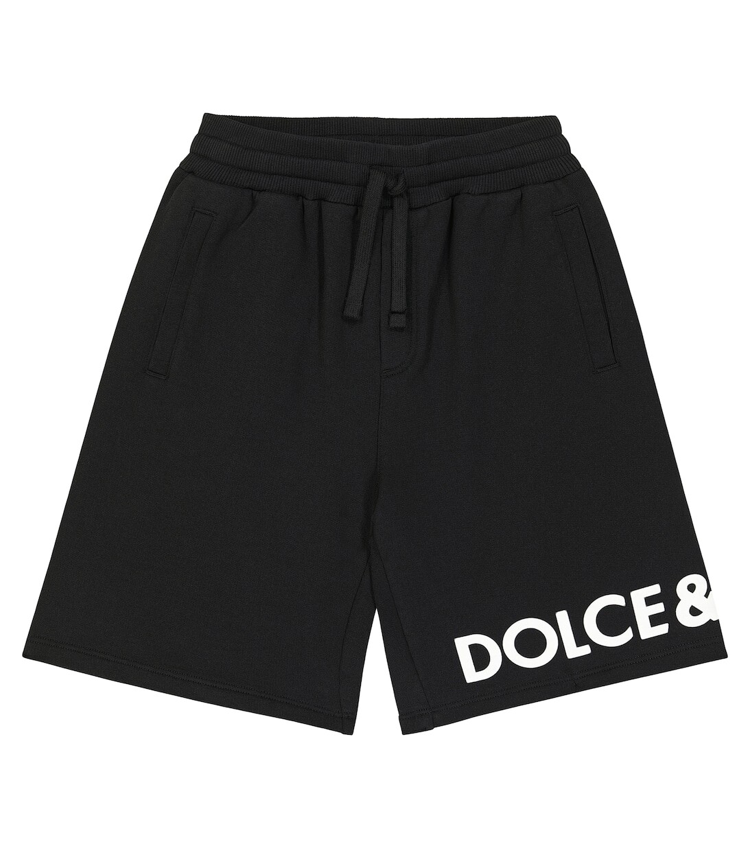 

Шорты-бермуды из хлопкового джерси с логотипом Dolce&Gabbana, черный