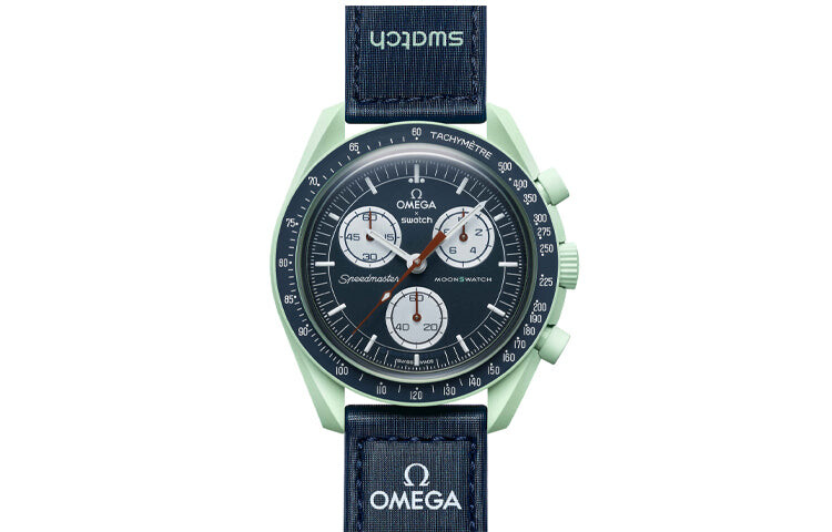 

Часы Swatch x Omega Bioceramic Moonswatch Mission to Earth, тёмно - синий