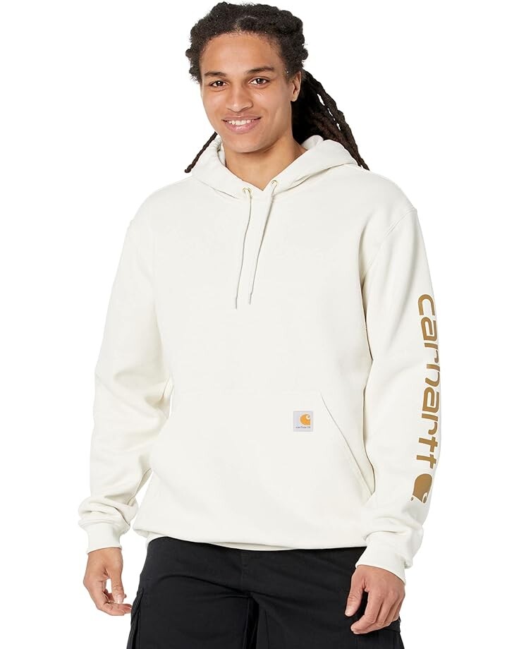 Толстовка Carhartt Midweight Signature Sleeve Logo Hooded, цвет Malt