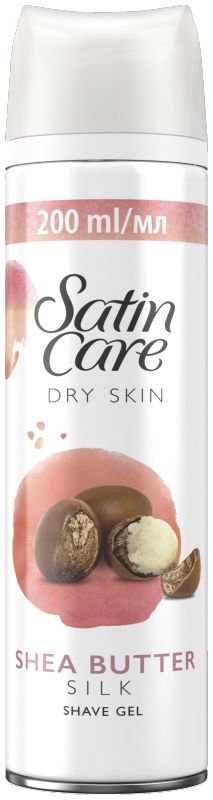Gillette Satin Care Shea Butter Dry Skin гель для бритья, 200 ml станок gillette satin care 4шт женские одноразовые