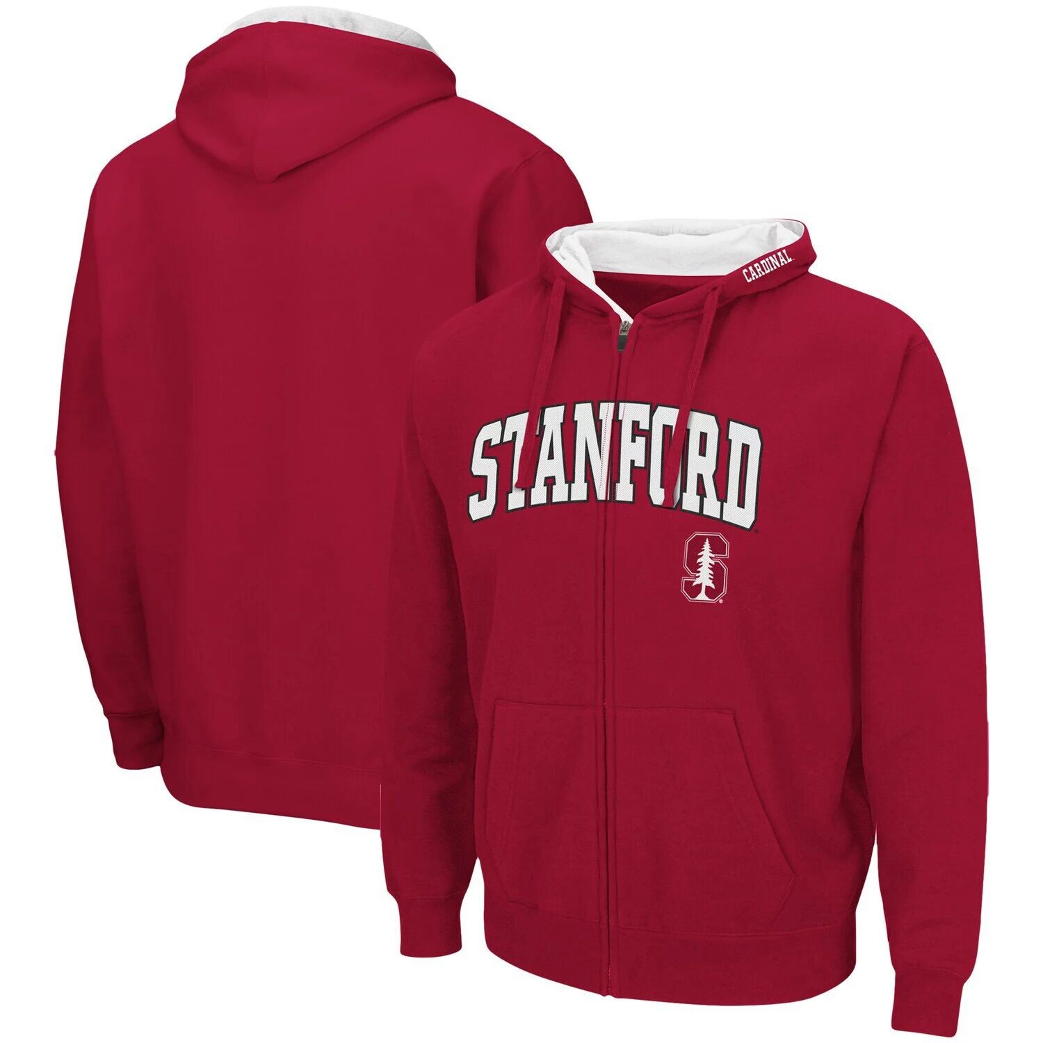 

Мужская толстовка с молнией во всю длину Cardinal Stanford Cardinal Arch & Logo 3.0 Colosseum