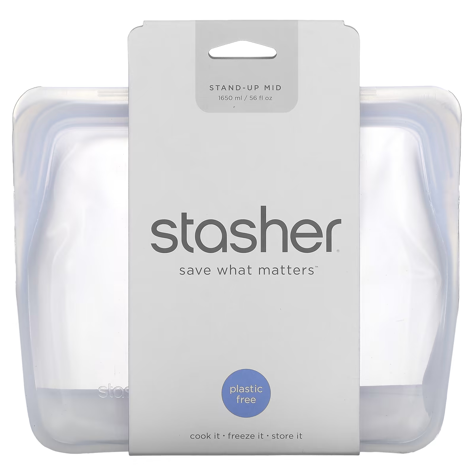 Силиконовый пакет для еды Stasher Stand Up Mid Clear stasher stand up bag серый 1 7 л 56 жидк унций