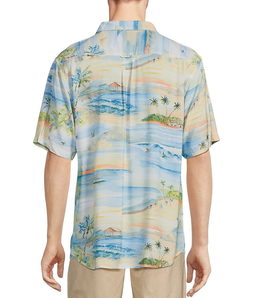 Tommy Bahama Veracruz Cay Isle Vista Тканая рубашка с короткими рукавами, синий