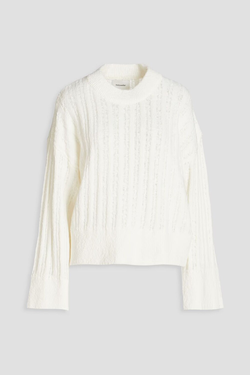 

Хлопковый свитер в рубчик Hi Knit Holzweiler, белый