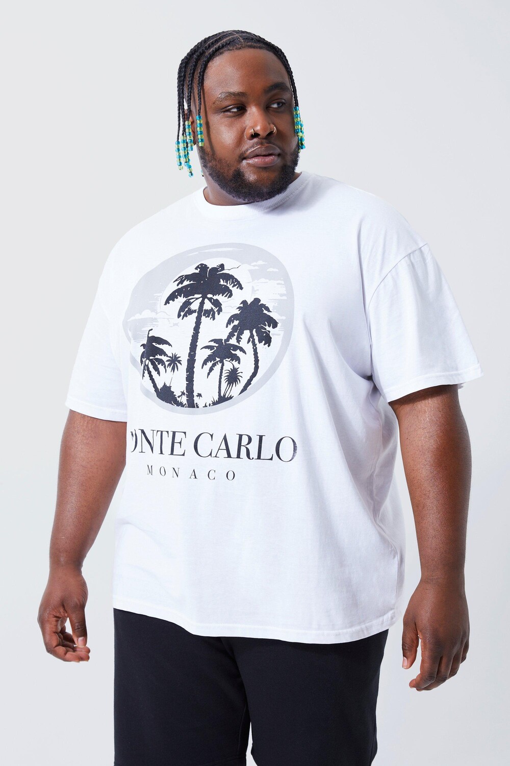 

Футболка plus оверсайз monte carlo Boohoo, белый
