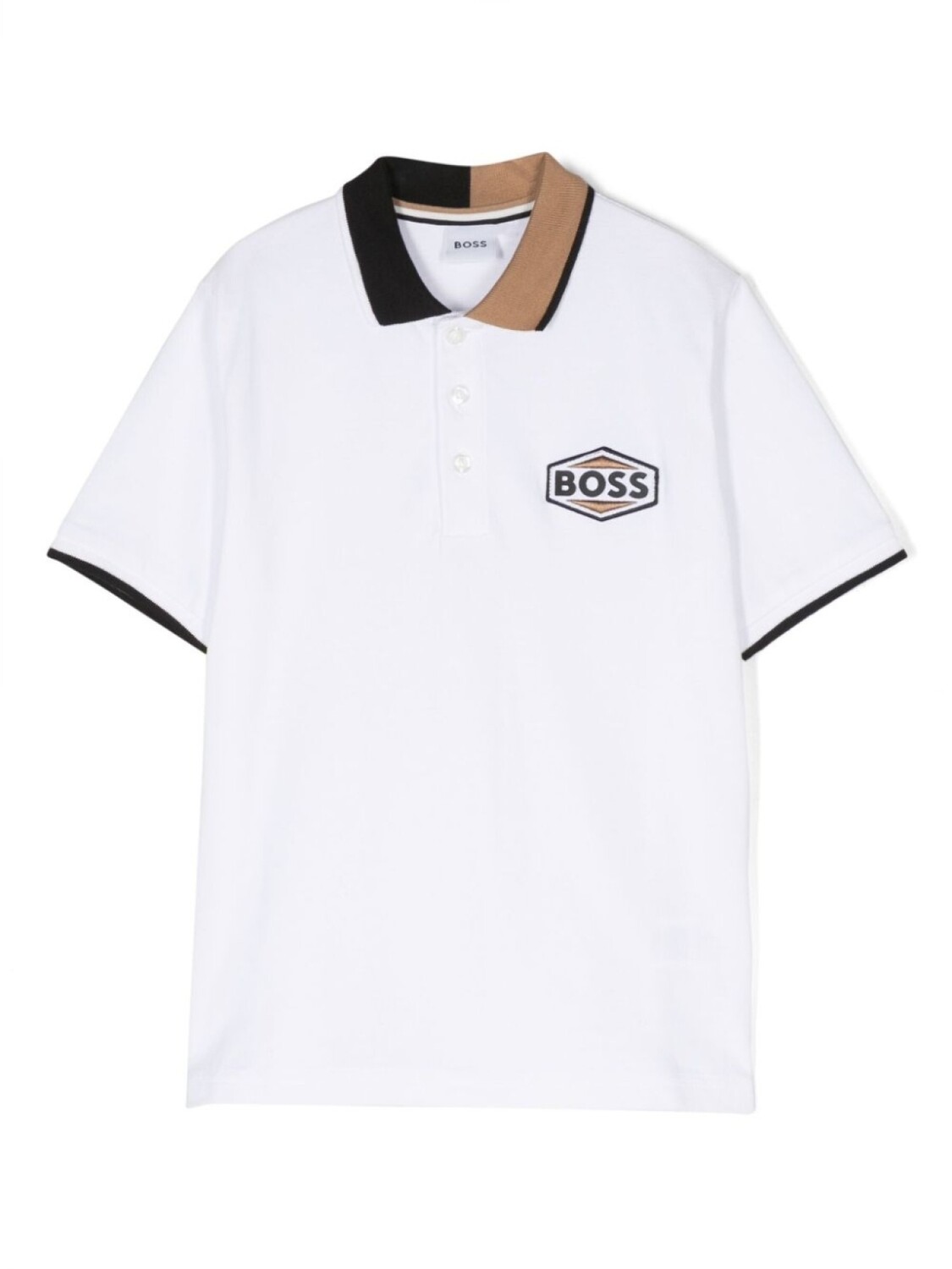 

Рубашка поло с нашивкой-логотипом BOSS Kidswear, белый