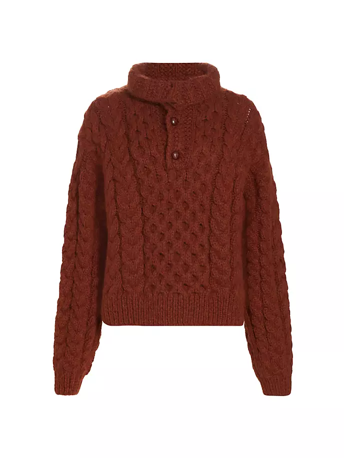 

Свитер Nuage косой вязки из шерсти альпаки D Ô E N, цвет warm cinnamon