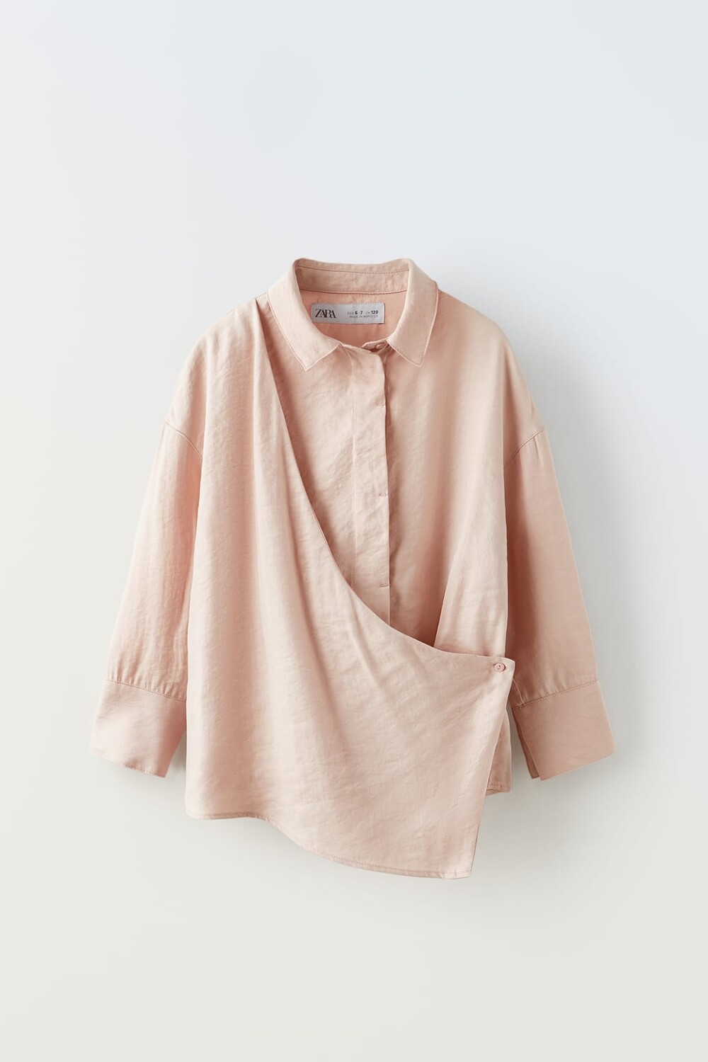

Струящаяся рубашка-кроссовер ZARA, розовый