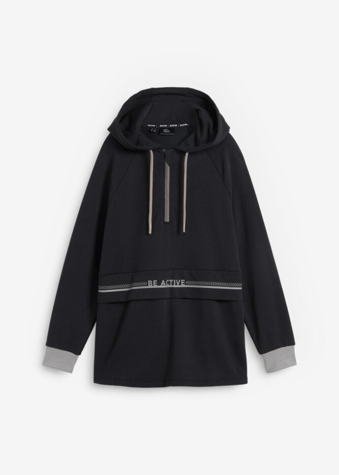 

Длинная толстовка с капюшоном Bpc Bonprix Collection, черный