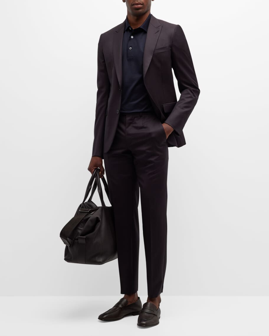 

Мужской шерстяной костюм в узкую тональную полоску ZEGNA