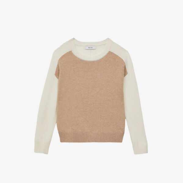 

Вязаный джемпер в стиле колорблок Audrey 4-14 лет Reiss, оранжевый