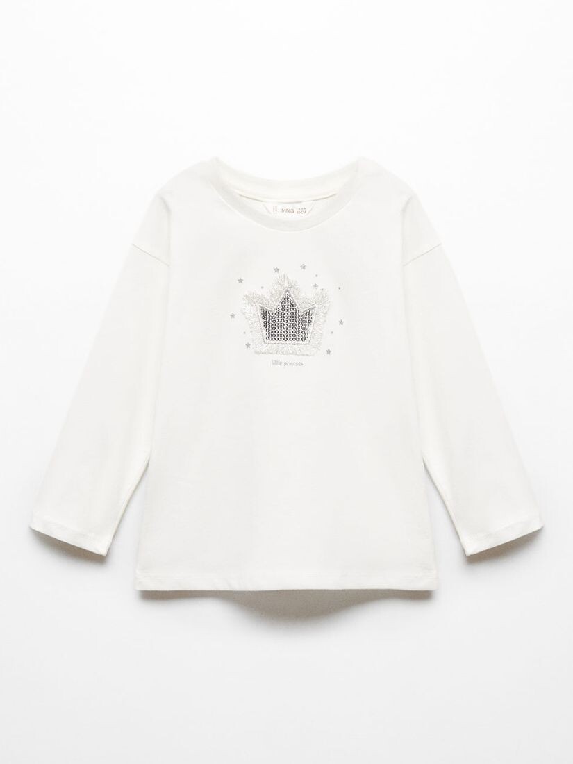 

Футболка с украшением Baby Little Princess Mango, натуральный белый