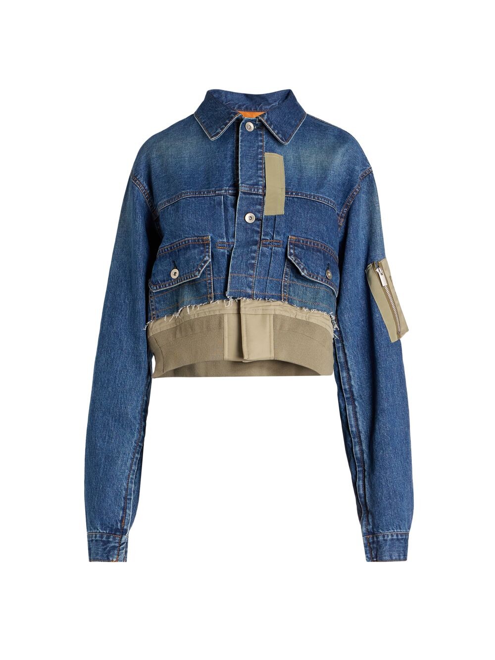 

Джинсовая куртка смешанной техники Sacai, синий