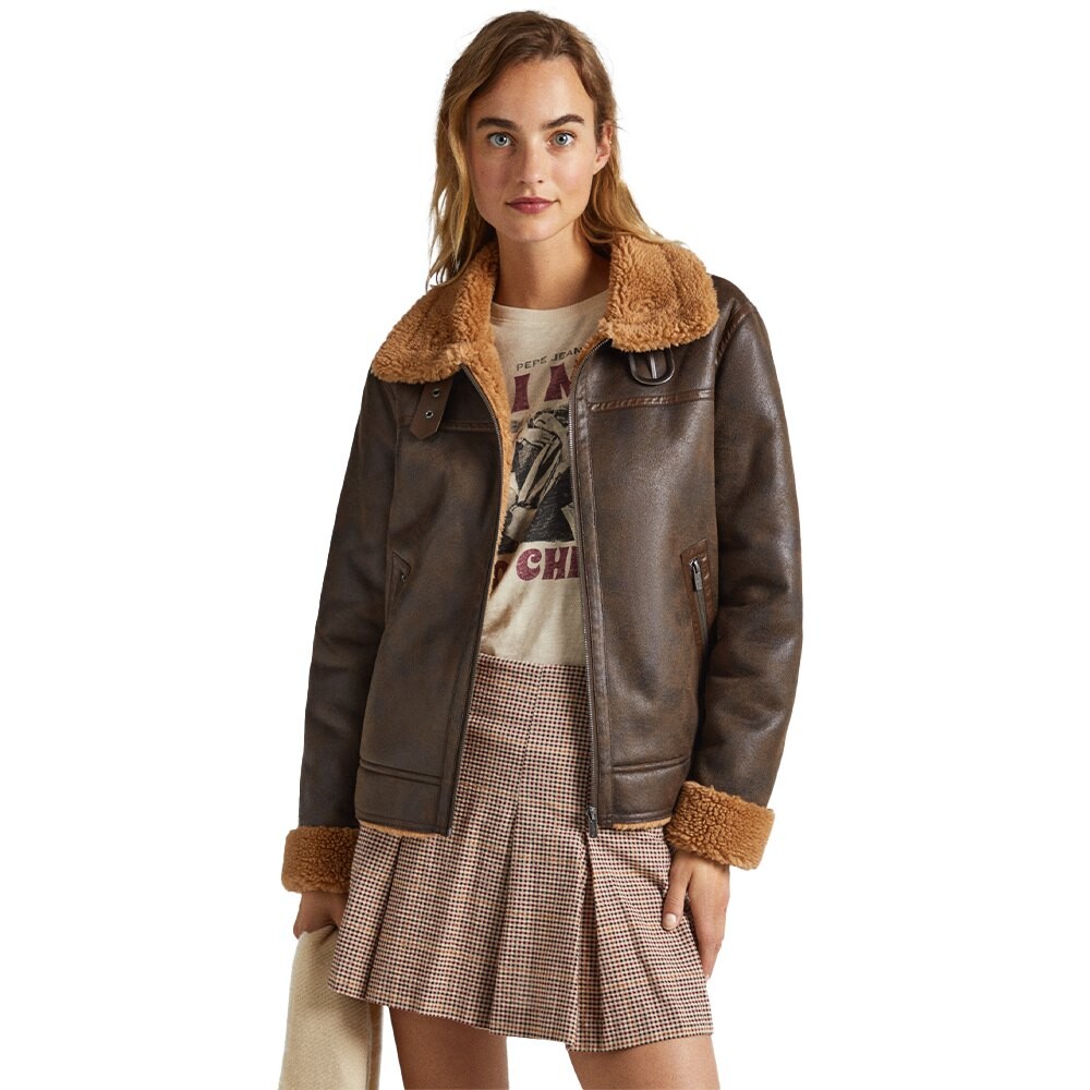 

Куртка Pepe Jeans Ruth Leather, коричневый