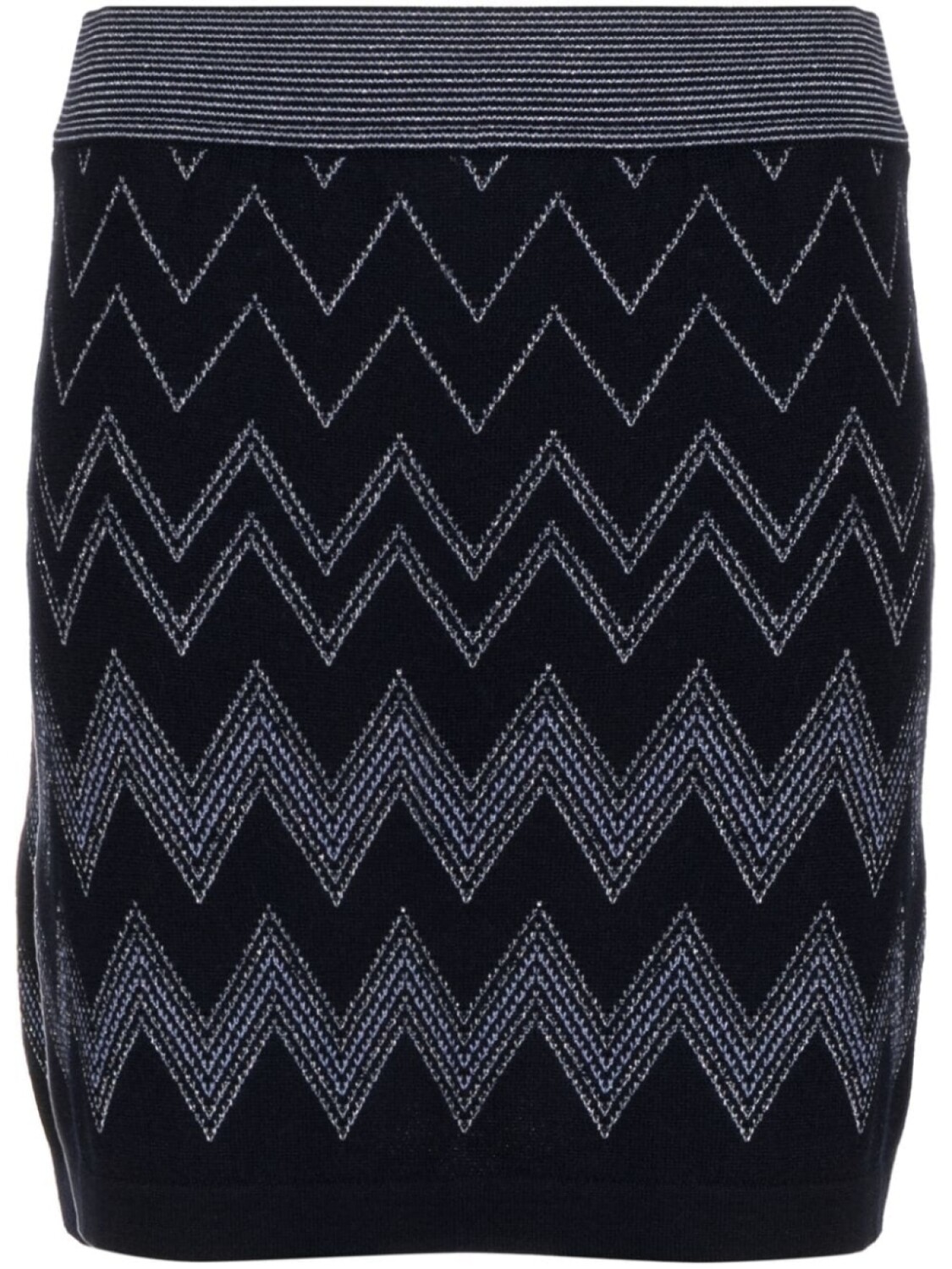 

Missoni юбка мини с эффектом металлик и узором зигзаг, синий