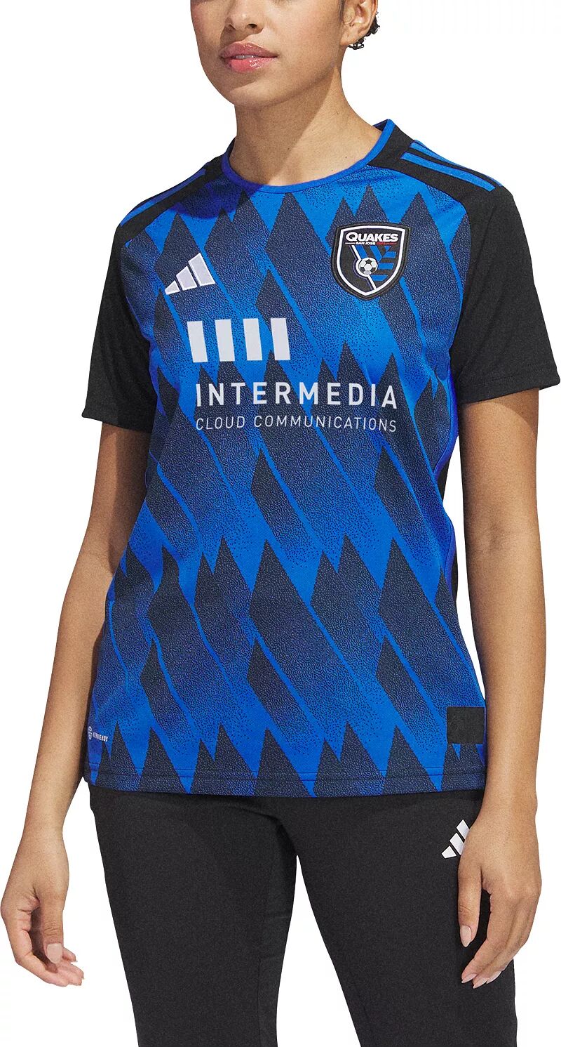 

Женская футболка Adidas San Jose Earthquakes 2023, первичная реплика "Active Fault"