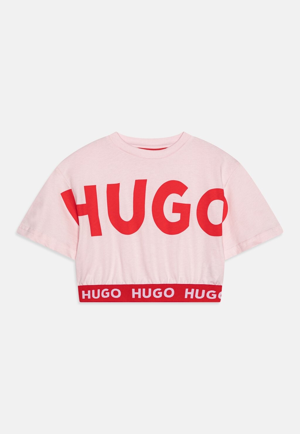 

Футболка с принтом SHORT SLEEVES HUGO Kids, цвет pale pink