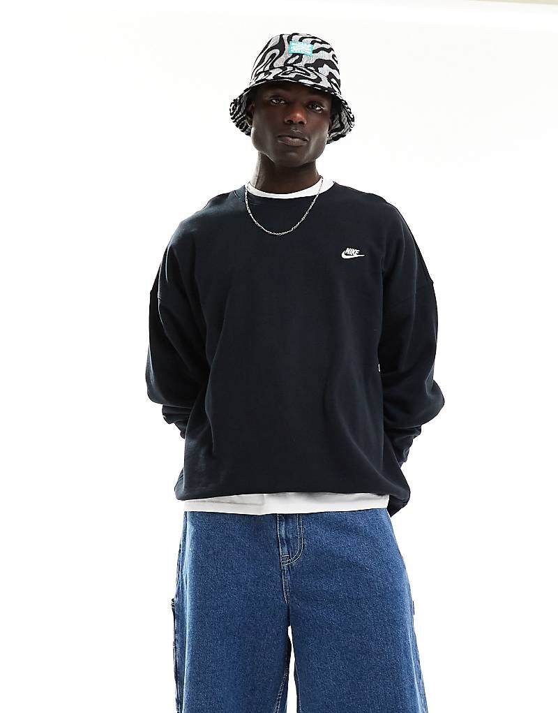 

Nike Club — толстовка оверсайз цвета Schwarz aus French Terry
