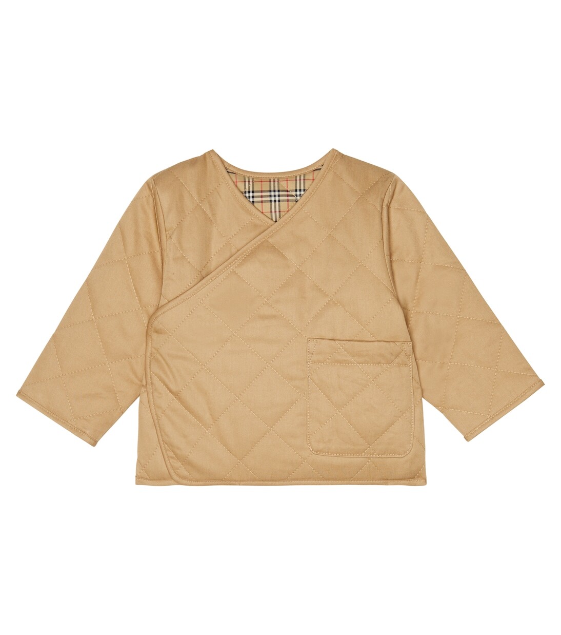 Двусторонняя куртка в клетку baby vintage Burberry Kids, бежевый