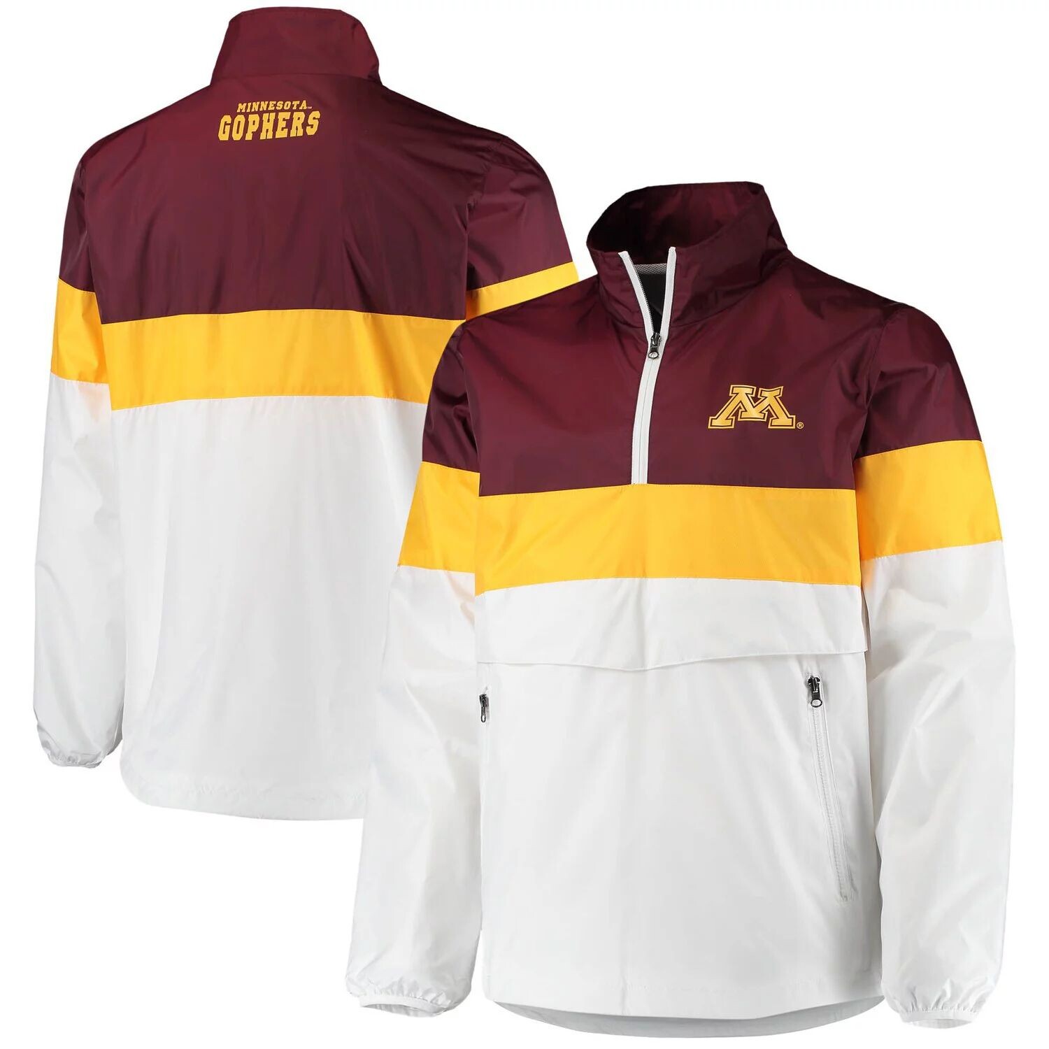 

Мужская спортивная куртка Carl Banks White Minnesota Golden Gophers No Huddle с молнией до половины длины G-III