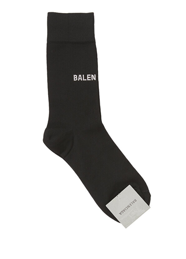 

Черные женские носки из жаккарда с логотипом Balenciaga